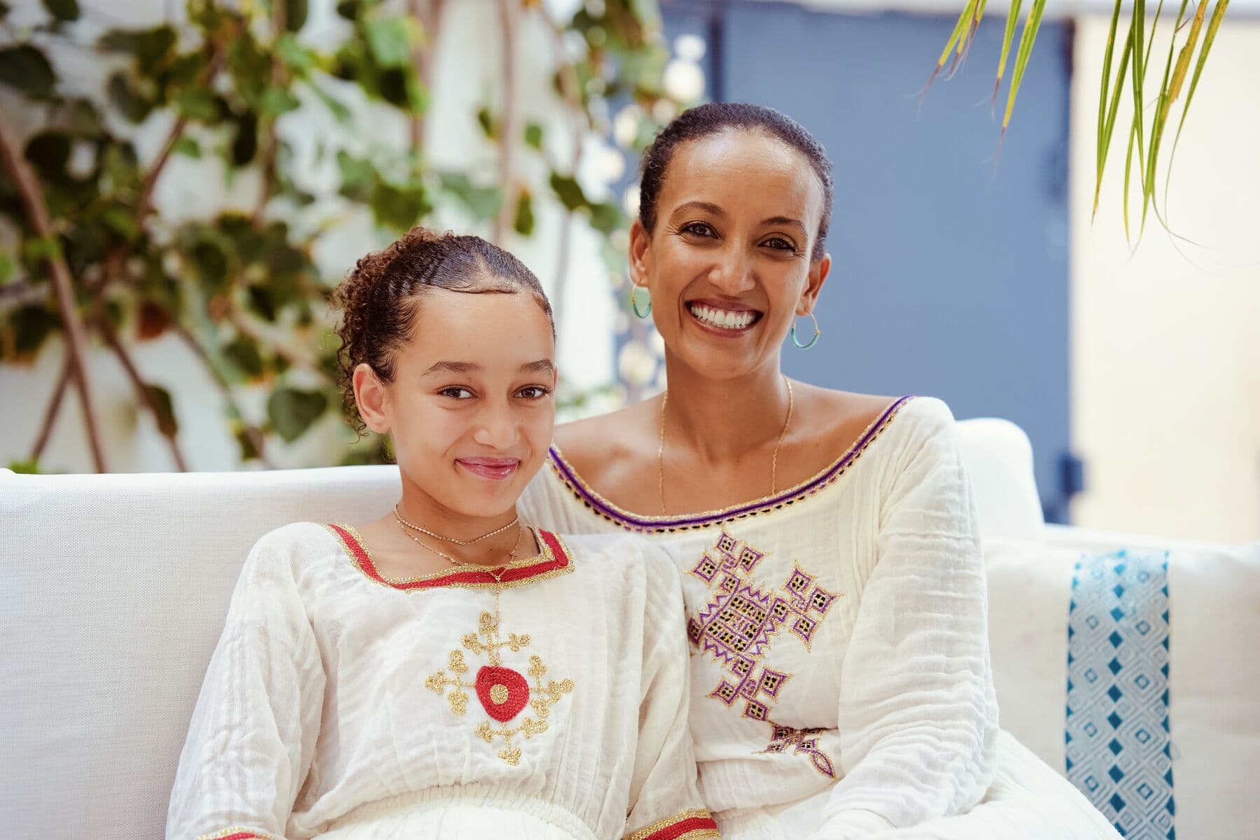 Maraki Germa Bekele et sa fille dans la villa ge'eza à Point E