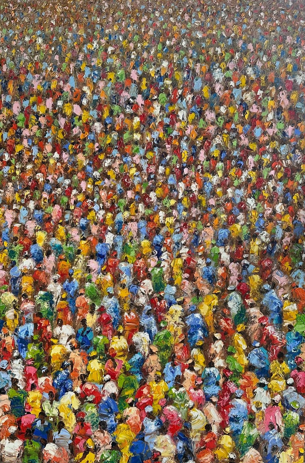 « La foule », œuvre d'Ibou Diagne présentée à la galerie de Ge'eza